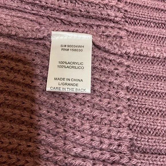 Love Tree Plaid Knit Cardigan - Mauve and Cream - Picture 8 of 9